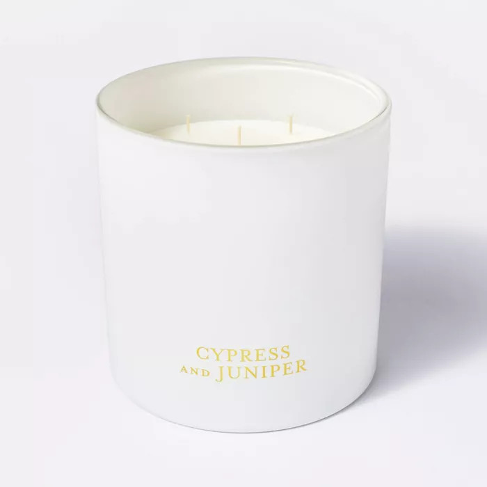 45oz 3-Wick Cypress & Juniper Glass Candle Cypress and Juniper - Threshold™ designed with Studi... | Target