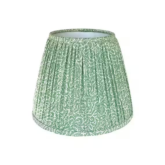 Green Gathered Lamp Shade, Custom Made with Mulitiple Color and Size Options | Etsy (CAD)