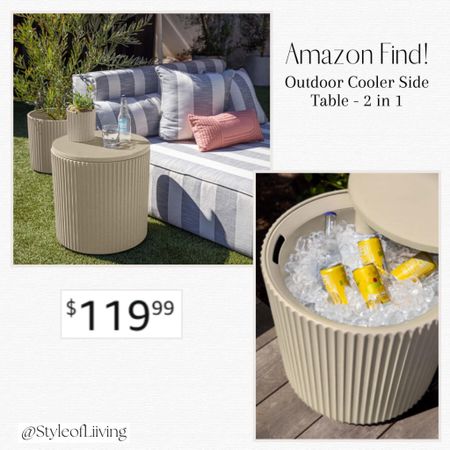 Cooler side table 2 in 1! Amazon home find. Outdoor patio furniture. Perfect for summer barbecues and entertaining!

#LTKParties #LTKSeasonal #LTKHome