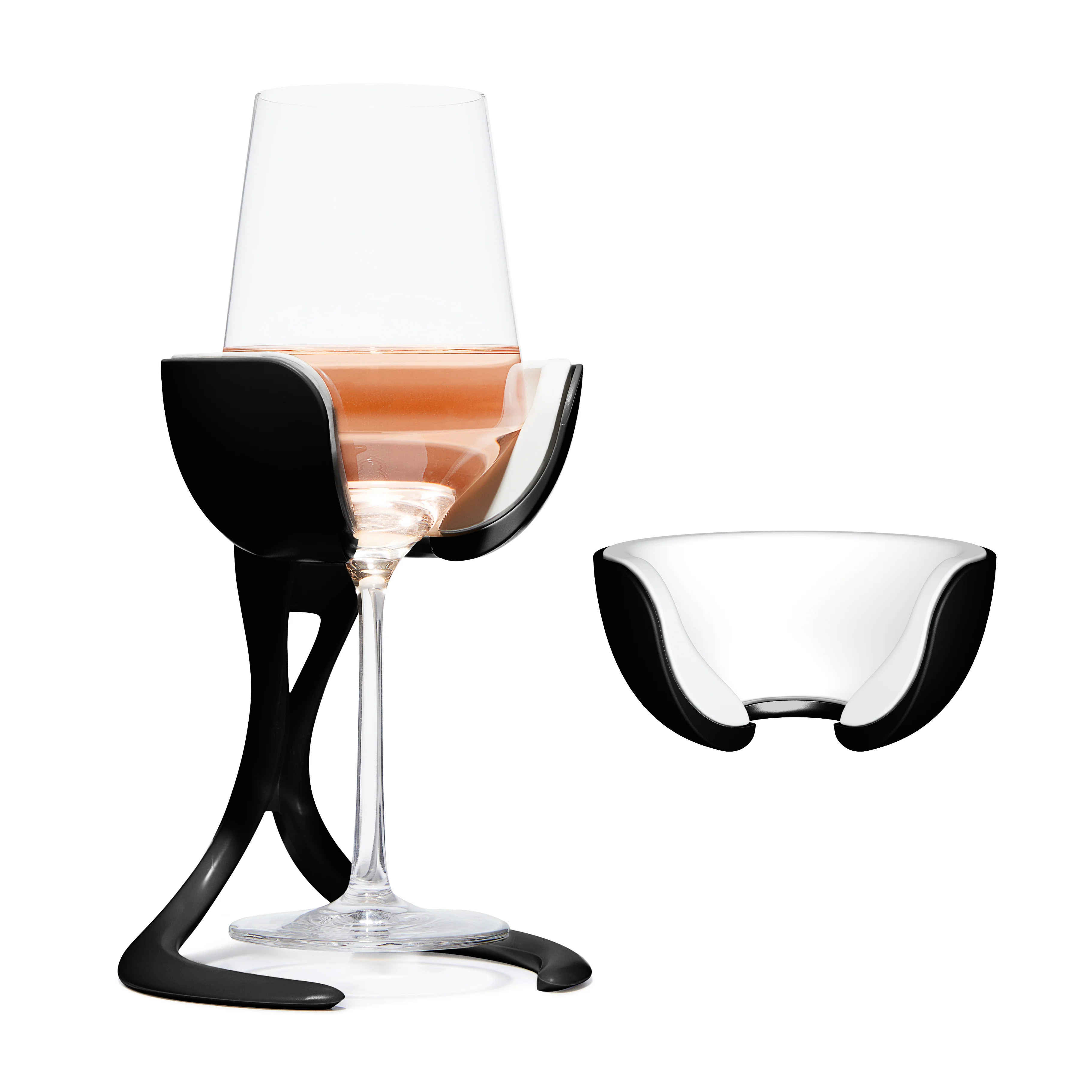 Stemmed Wine Chiller + Extra Chill Cradle Onyx | VoChill