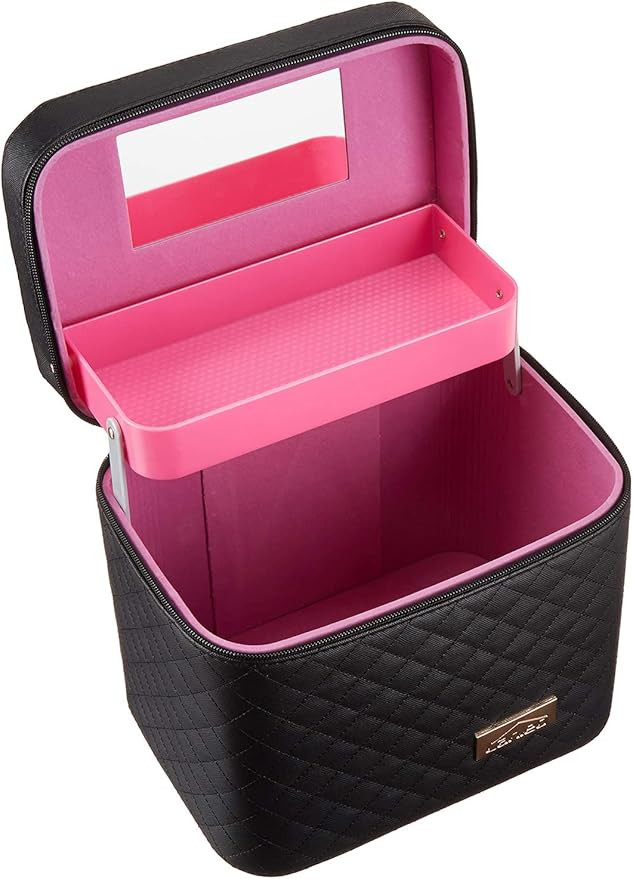 Sooyee Makeup Bag,Makeup Organizer with Mirror,Cosmetic Travel Bag with Fold Tray, Cosmetic Bags ... | Amazon (US)
