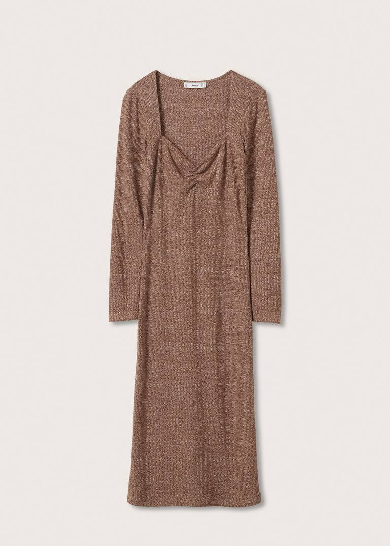 Gathered neckline dress -  Women | Mango USA | MANGO (US)