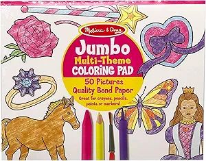 Melissa & Doug Jumbo 50-Page Kids' Coloring Pad - Horses, Hearts, Flowers, and More | Amazon (US)