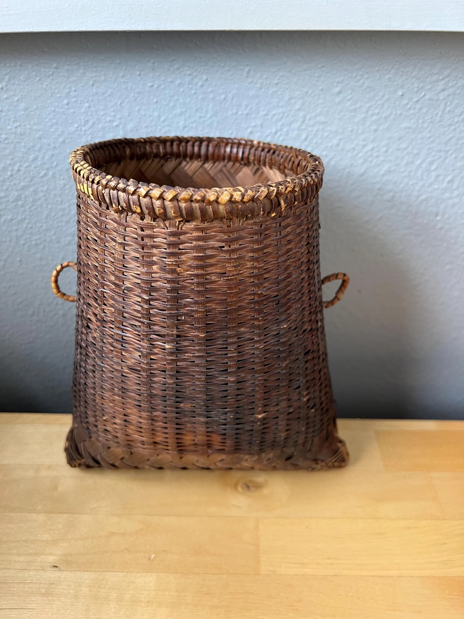 Rattan Burmese Gathering Basket, Older vintage or Antique, Rigid Form, Beautifully Woven, As-is. | Etsy (US)