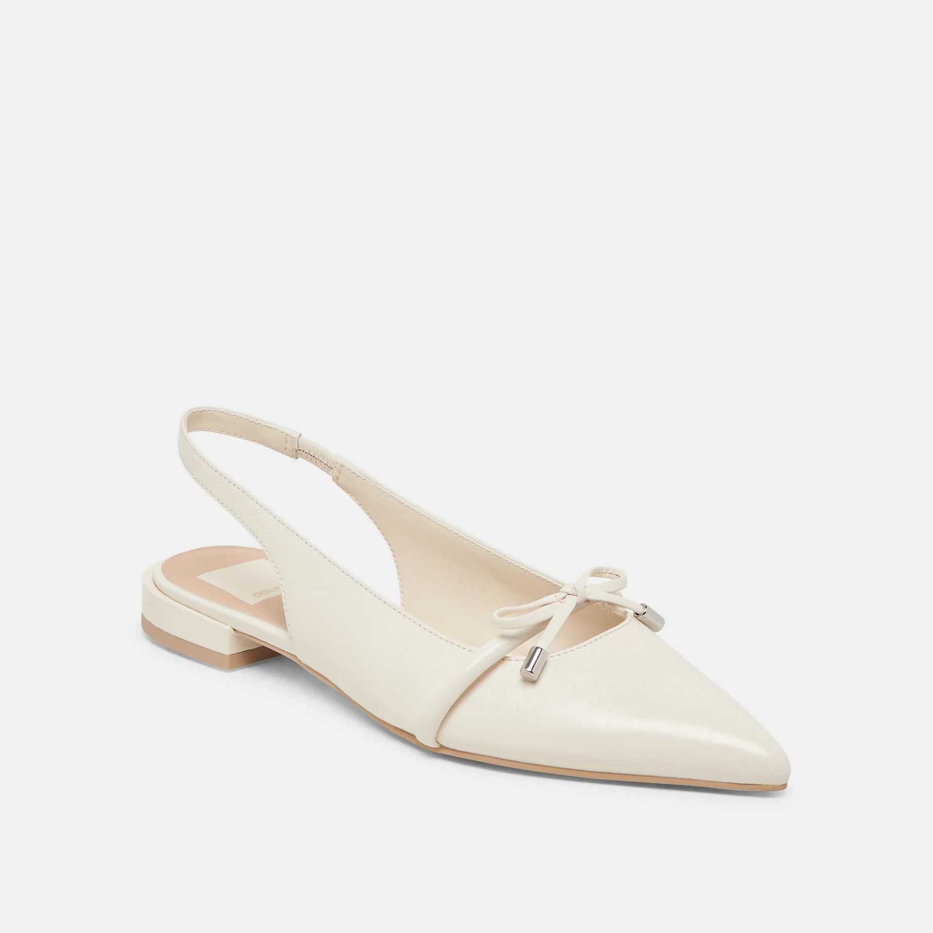 PAYGE FLATS OFF WHITE CRINKLE PATENT | DolceVita.com