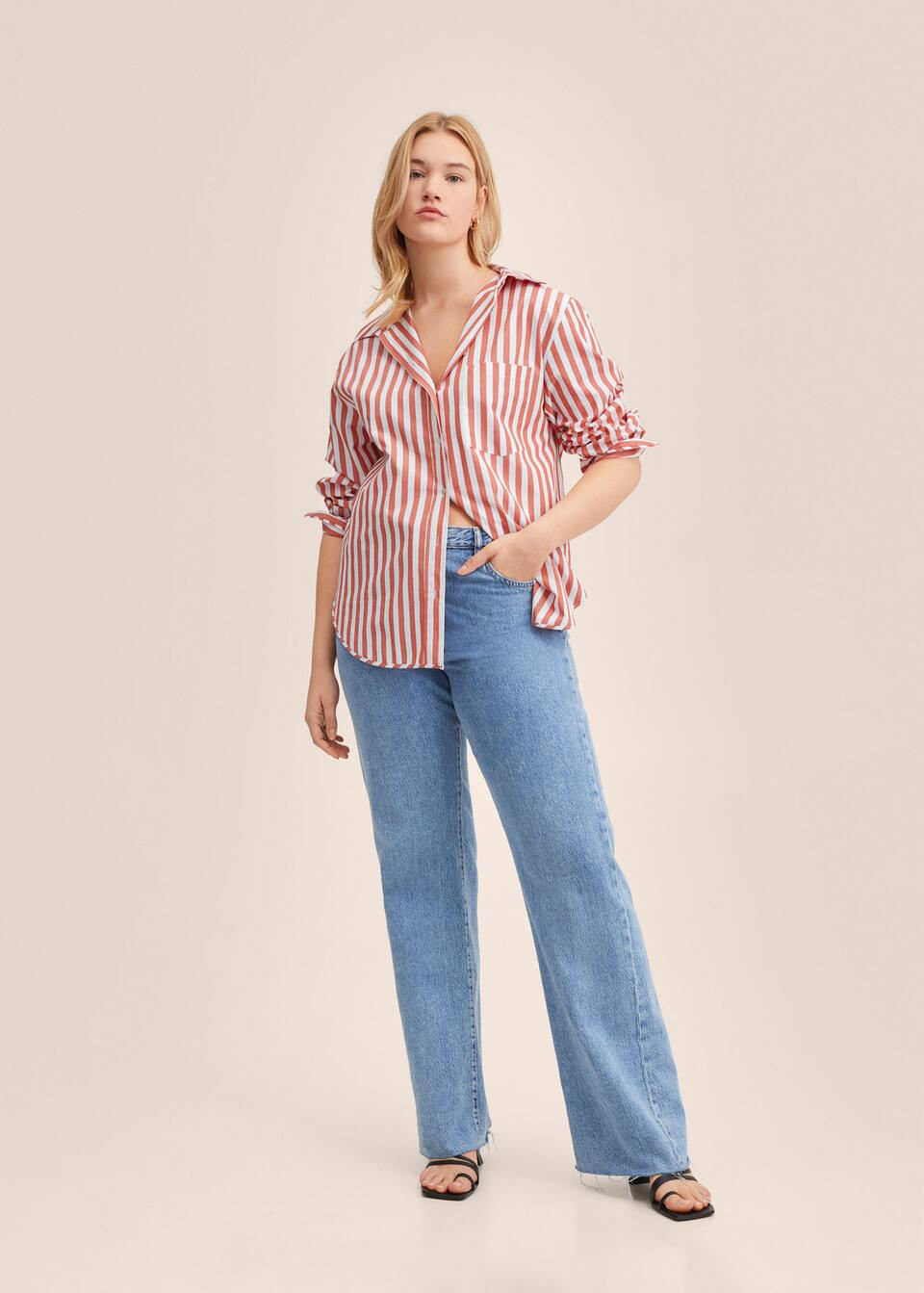 Striped cotton shirt | MANGO (US)