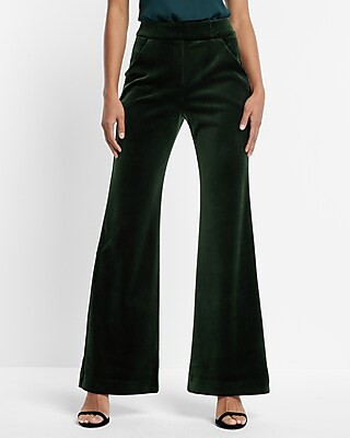 Editor Super High Waisted Velvet Flare Trouser Pant | Express