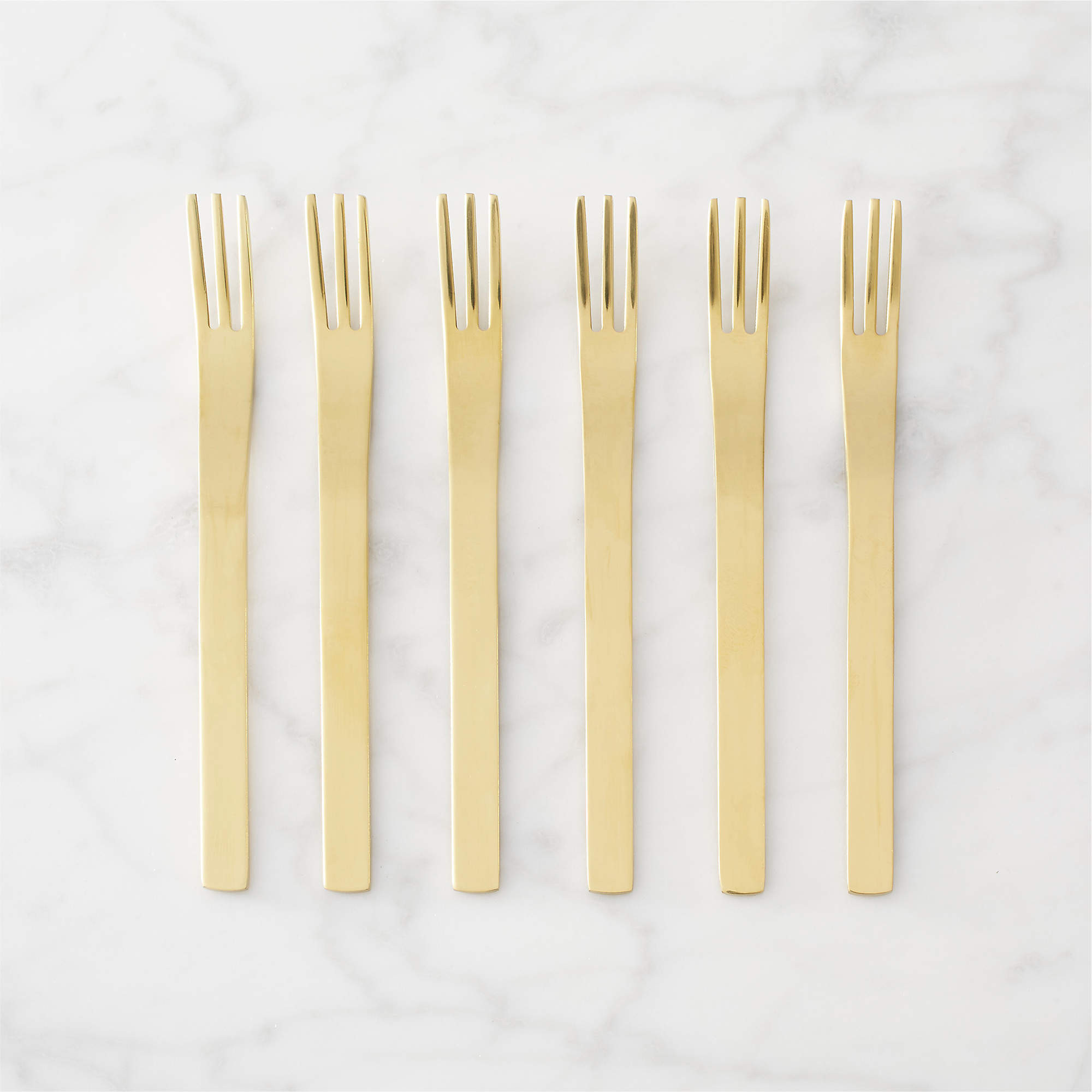 Mini Gold Cocktail Forks Set of 6 + Reviews | CB2 | CB2