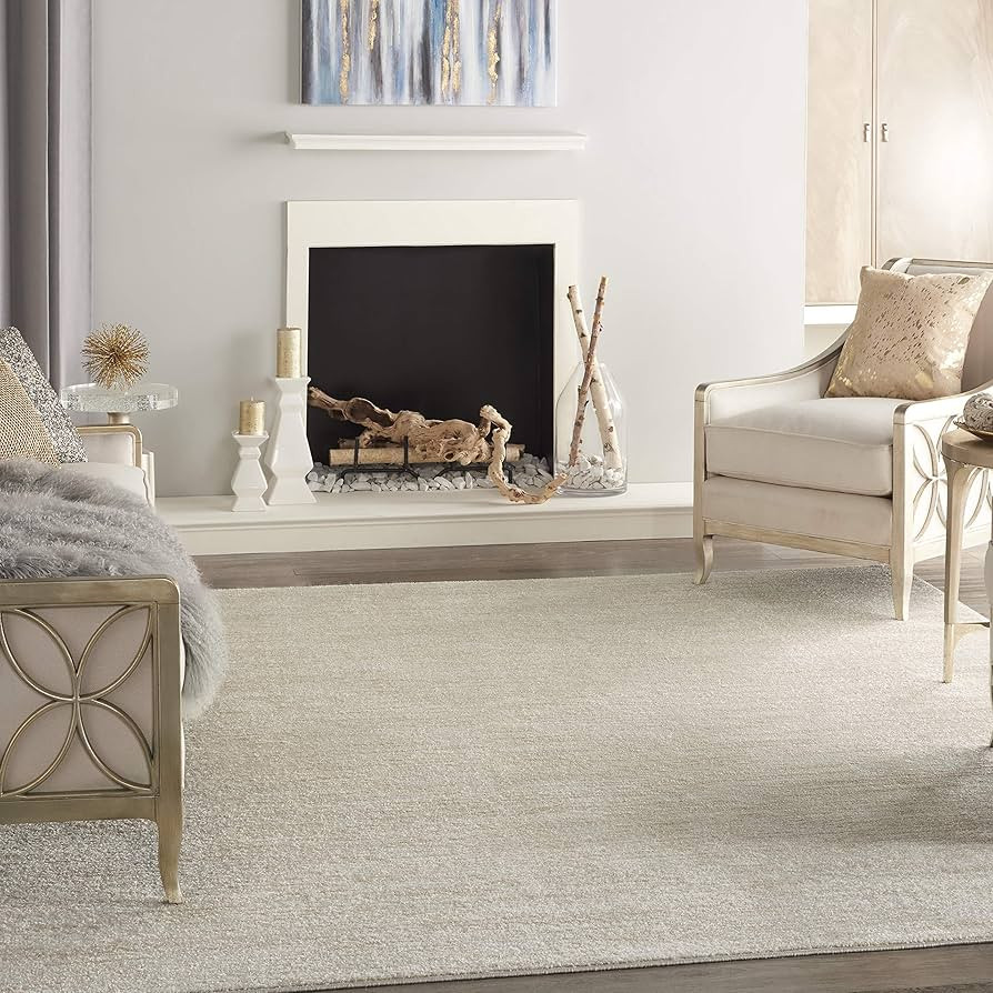 Nourison Essentials Indoor/Outdoor Ivory Beige 8' x 10' Area Rug, Easy Cleaning, Non Shedding, Be... | Amazon (US)
