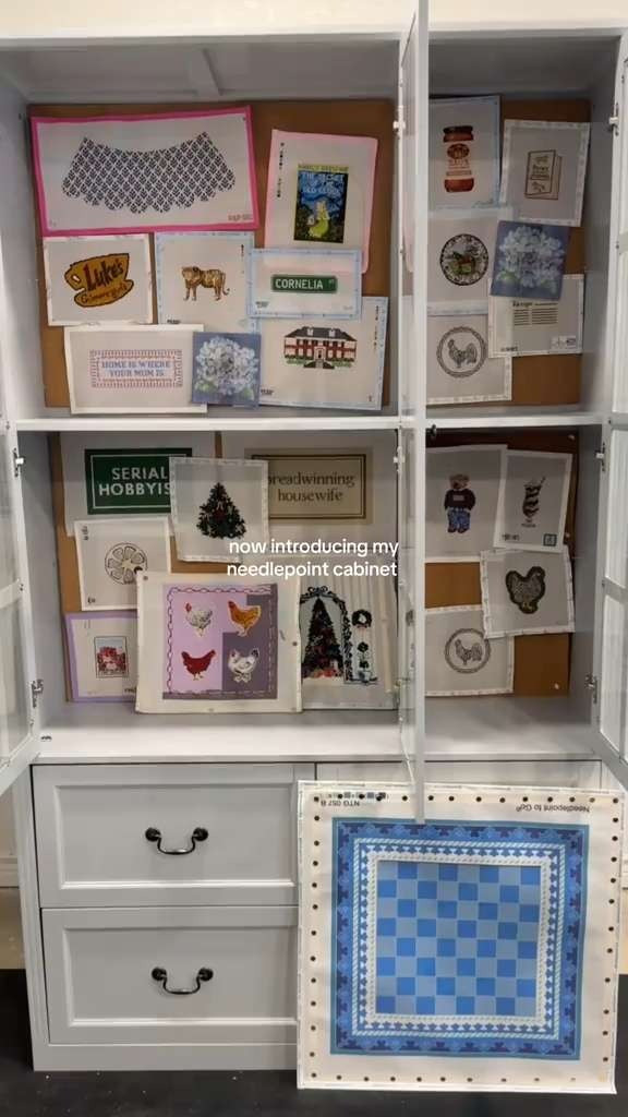 my new needlepoint cabinet 🩵 

 #LTKHome #LTKStyleTip