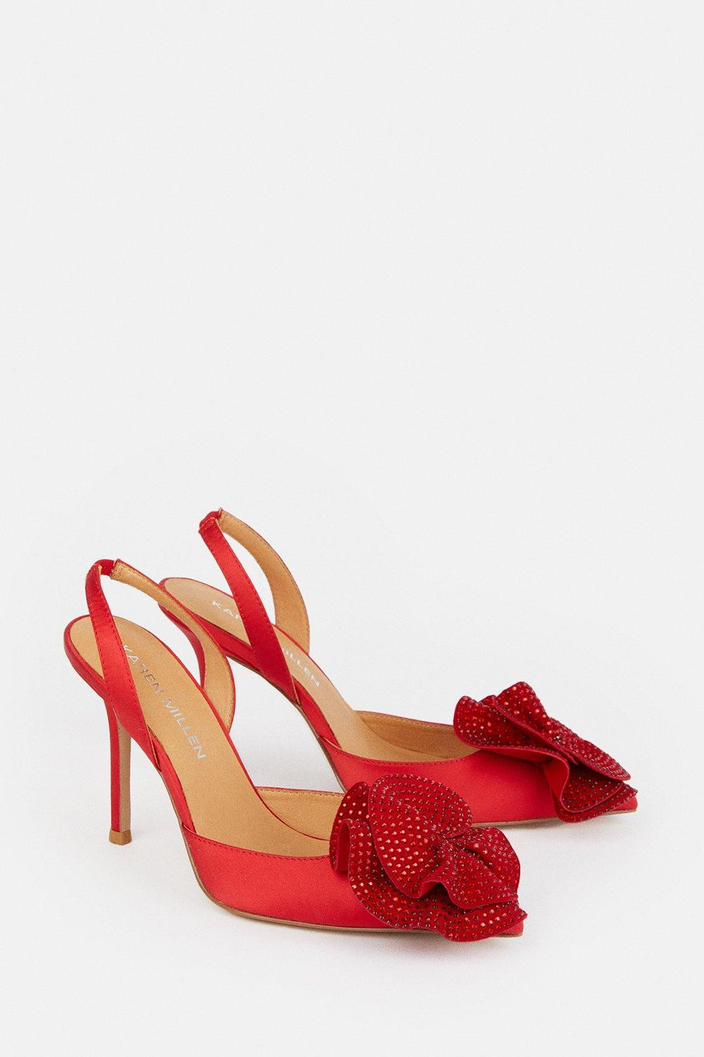 Diamante Floral Stiletto Heel | Karen Millen UK + IE + DE + NL