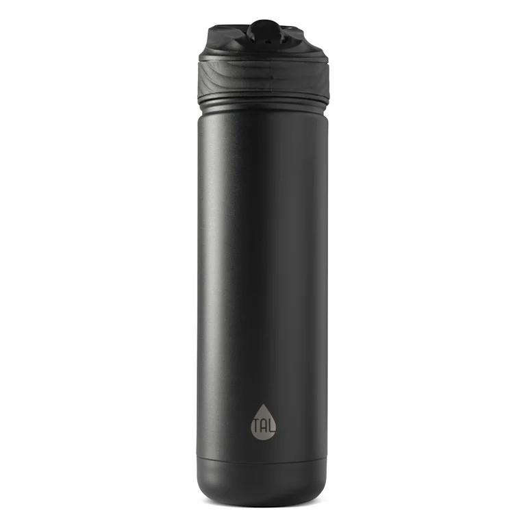 TAL Stainless Steel Ranger Water Bottle with Easy Sip Straw 26 oz, Black - Walmart.com | Walmart (US)