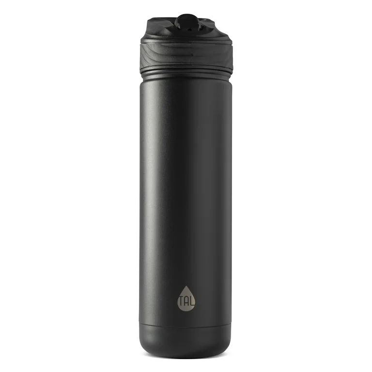 TAL Stainless Steel Ranger Water Bottle with Easy Sip Straw 26 oz, Black | Walmart (US)