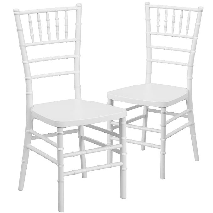 Flash Furniture 2 Pk. HERCULES PREMIUM Series White Resin Stacking Chiavari Chair | Amazon (US)