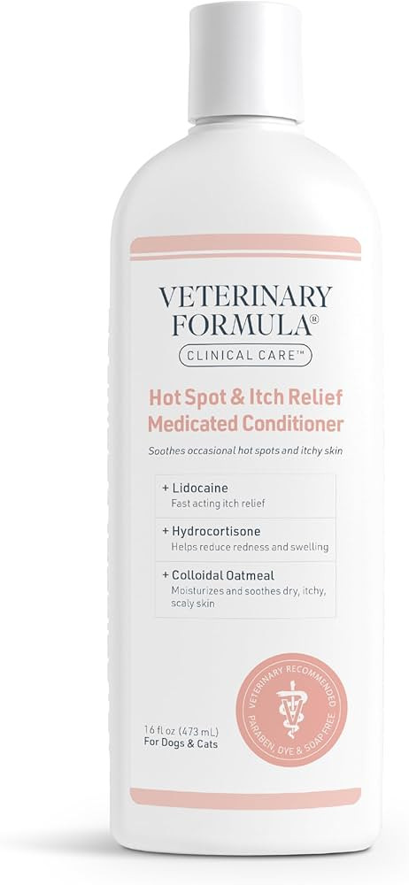 Veterinary Formula Clinical Care Hot Spot & Itch Relief Cat & Dog Medicated Conditioner, 16 oz ... | Amazon (US)