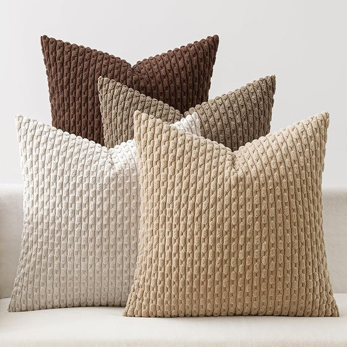 MIULEE Boho Brown Decorative Throw Pillow Covers for Couch Sofa Living Room Set of 4 Rustic Cushi... | Amazon (US)