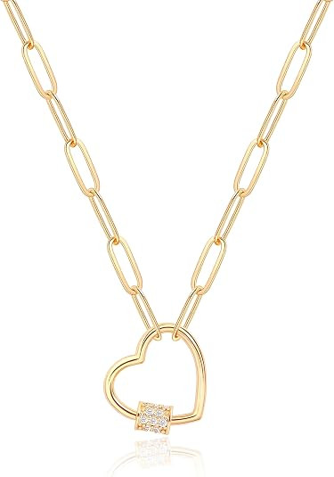 Aobei Pearl 18K Gold Plated Moon Star Lion Evil Eye Love Heart Cross Pendant Necklace Medallion P... | Amazon (US)