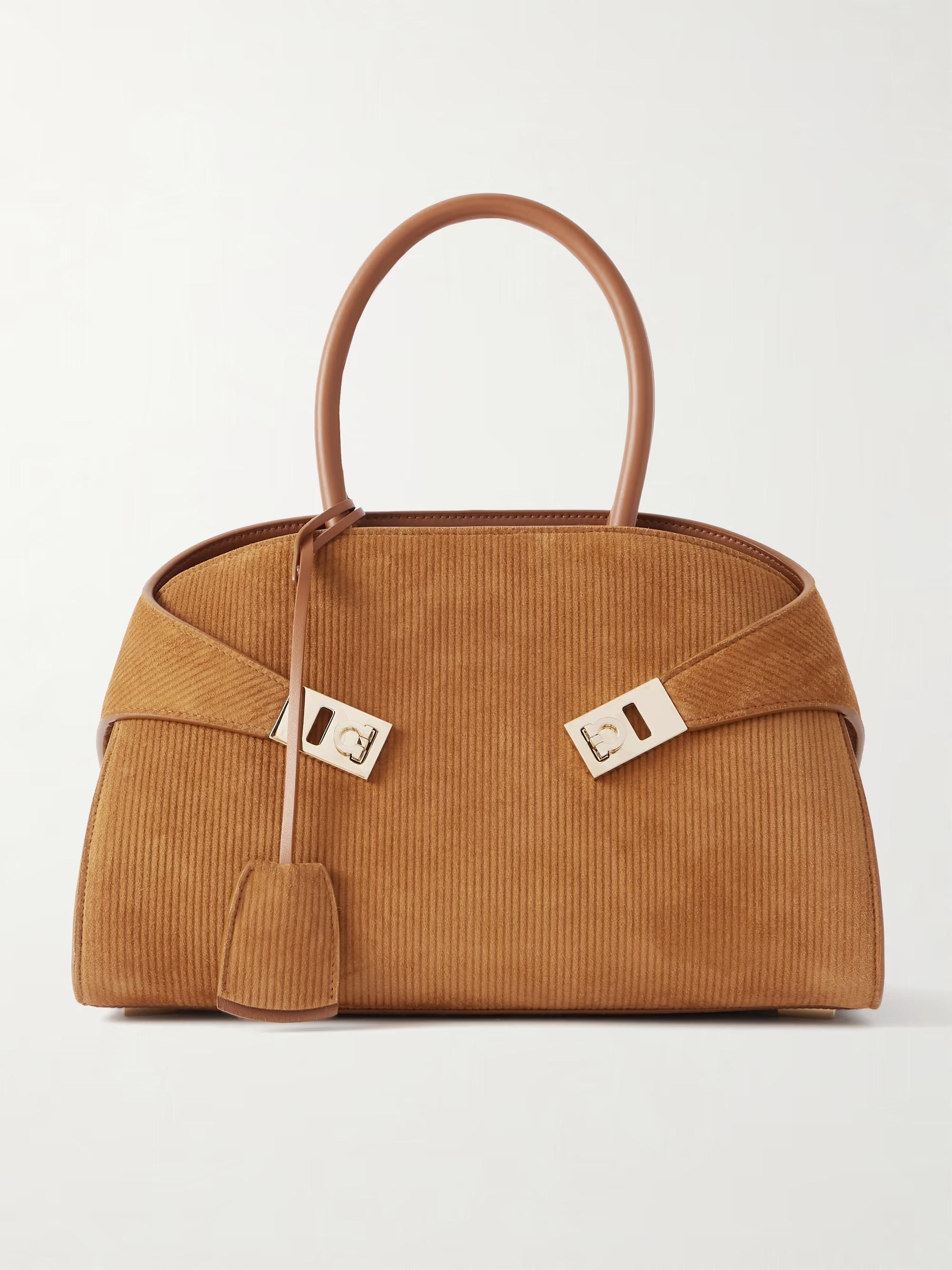 Hug Grainy small embellished leather-trimmed ribbed suede tote | NET-A-PORTER (UK & EU)
