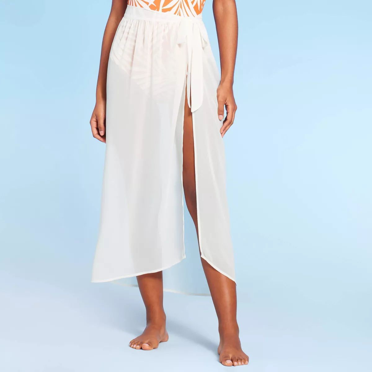Women's Side-Sash Long Cover Up Sarong - Shade & Shore™ Off-White XS | Target