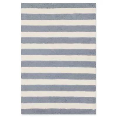 Loloi Rugs Lola Striped 3' Round Shag Area Rug in Slate/Ivory | Bed Bath & Beyond