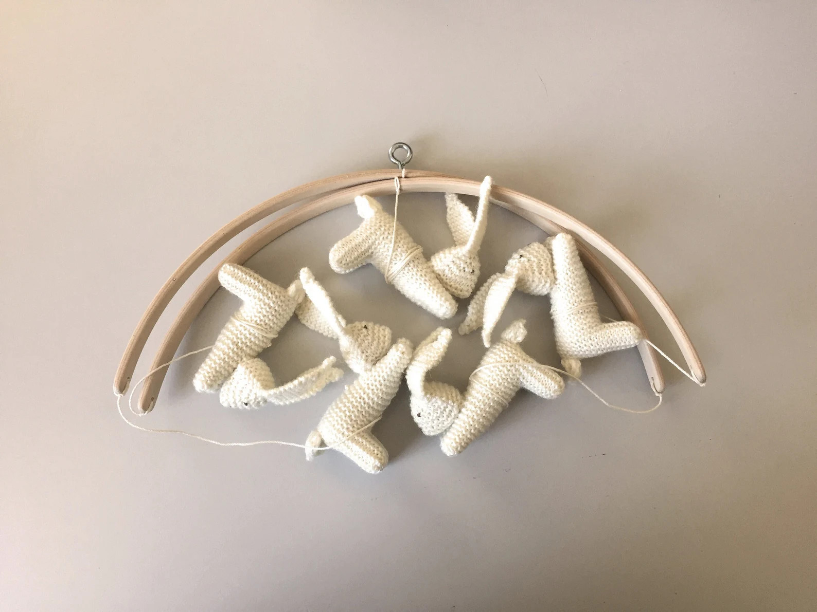 baby mobile / bunny mobile / rabbit mobile / jumping hare mobile / handmade mobile | Etsy (US)