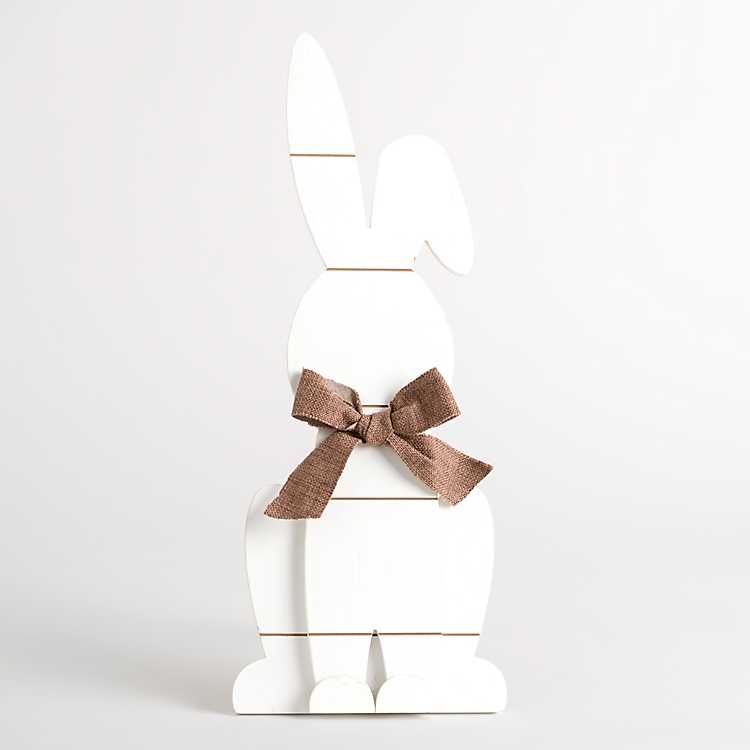 Wooden Bunny Porch Figurine, 20 in. | Kirkland's Home
