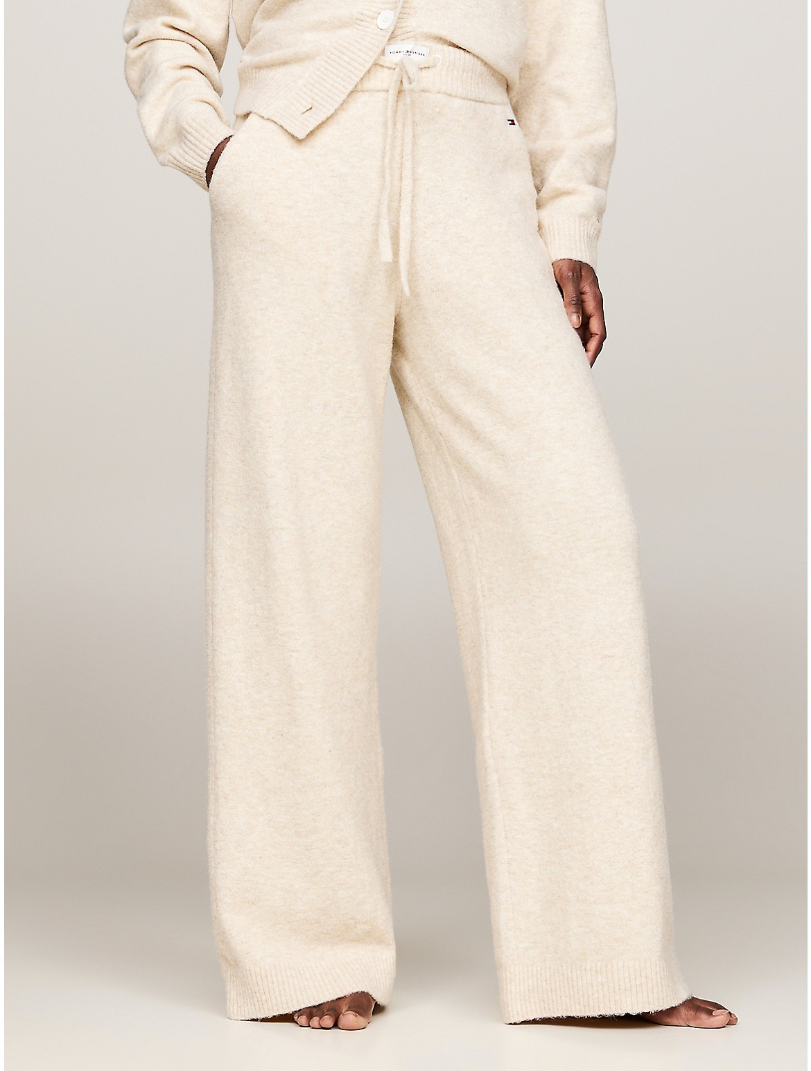 Tommy Hilfiger Women's Knit Lounge Wide-Leg Pant - Beige - S | Tommy Hilfiger (US)
