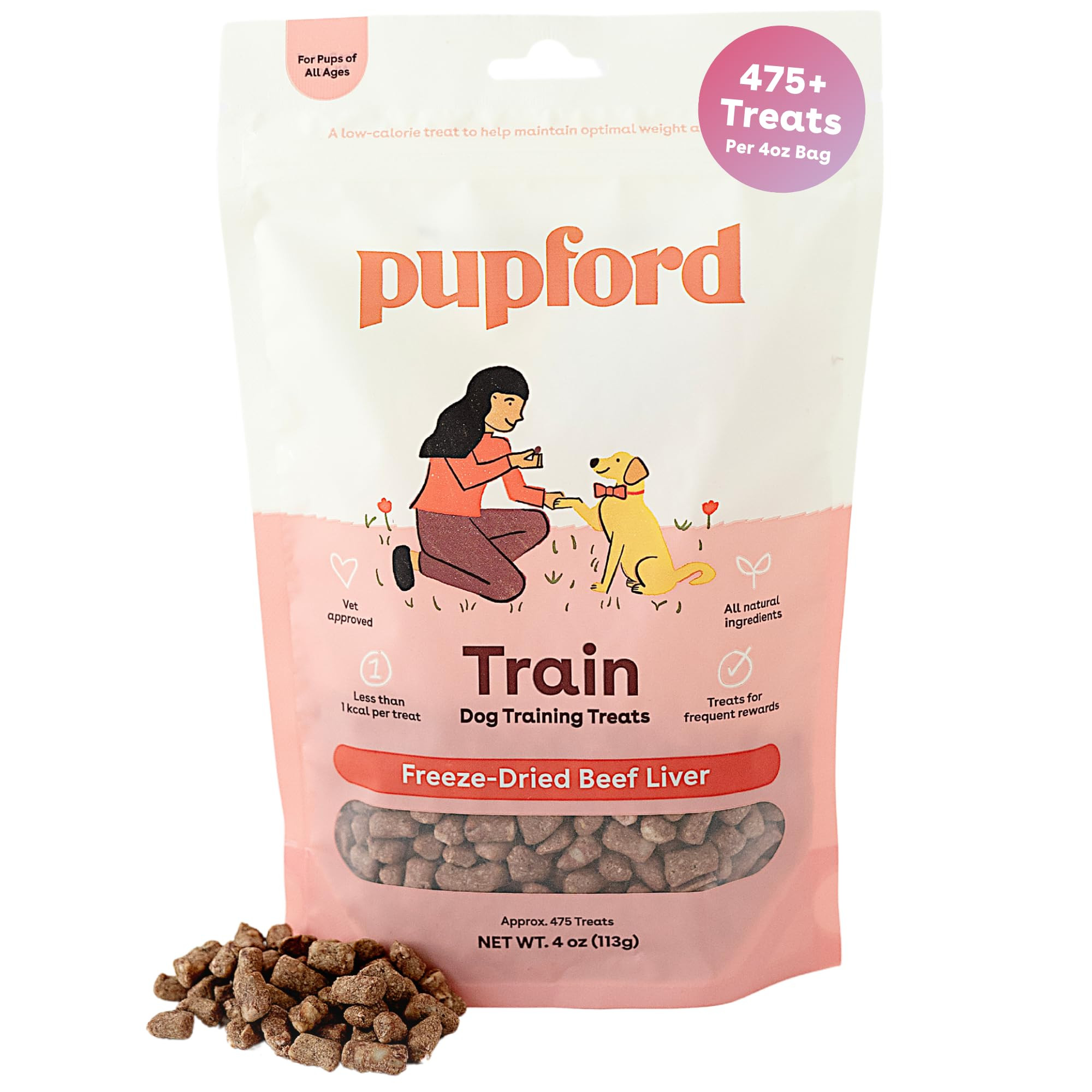 Pupford Freeze Dried Training Treats for Dogs & Puppies, 475+ Three Ingredient Bites (Beef Liver,... | Amazon (US)