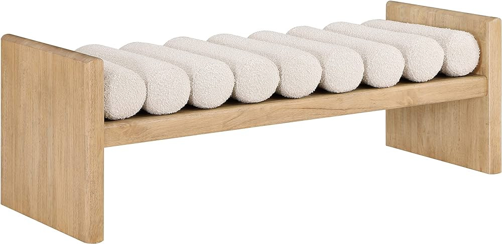 Meridian Furniture 179Cream Waverly Collection Modern | Contemporary Bench with Solid Wood Rich N... | Amazon (US)