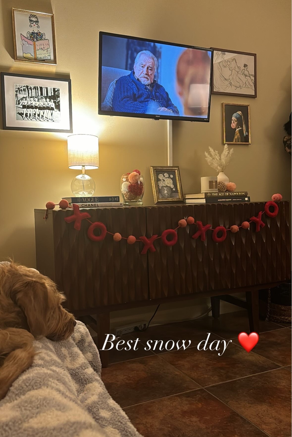 Add a few little valentines decorations 🥰







Valentines 
Valentine’s Day
Valentines decor 
Valentines garland 
Xoxo garland 
Pink garland 
Red garland 
Target 
Target Valentine’s decor 
Target lamp 
Target vase 
clear lamp
Pampas leaves
Gold frames 
Target picture frames
Amazon picture frames 
Wayfair tv stand 
Wayfair sideboard 
Home decor 
Home 
Apartment 
Apartment decor 

#LTKfindsunder100 #LTKSeasonal #LTKhome