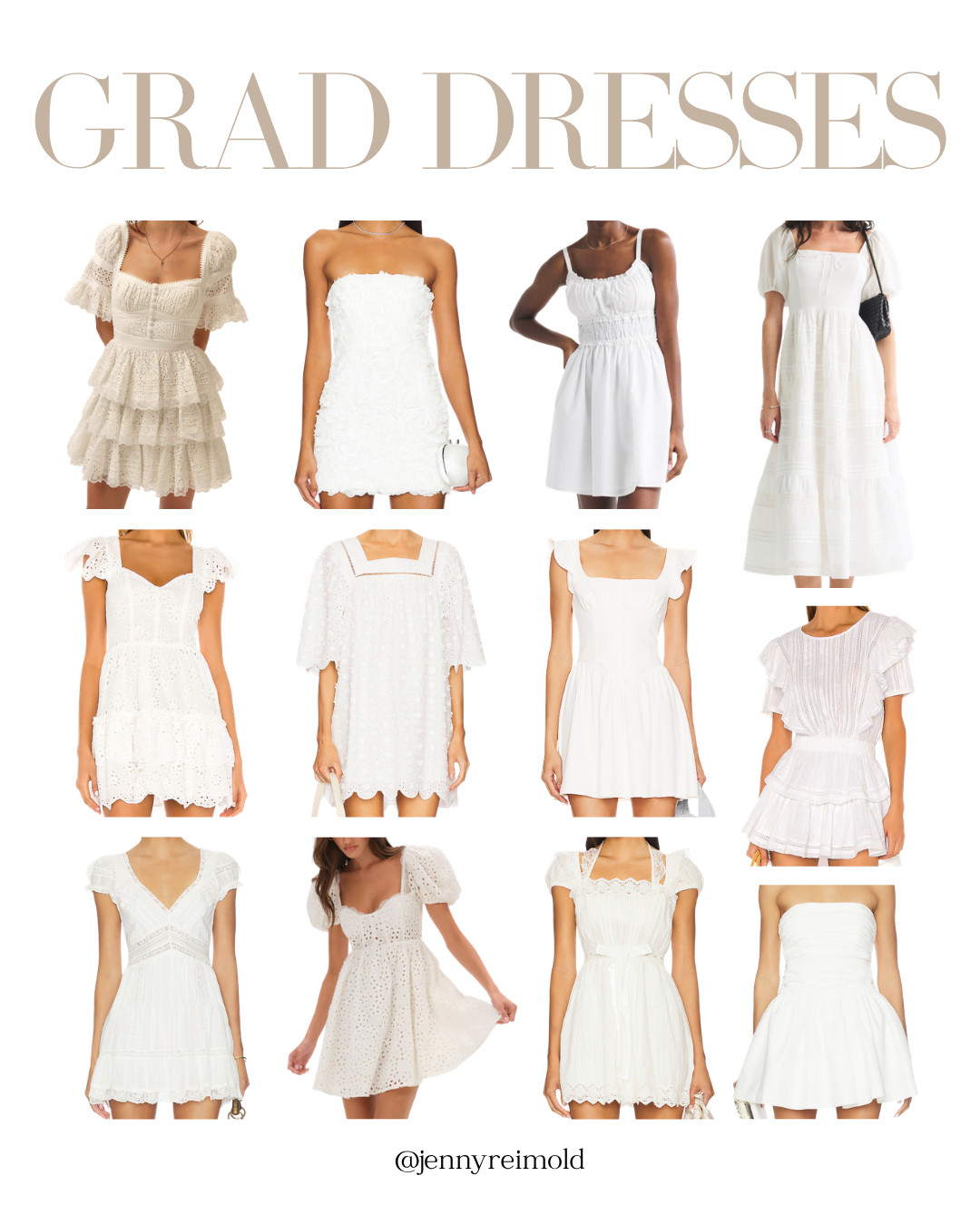 White grad dresses! Get yours ahead of time this year. So many cute options on Revolve, Abercrombie and For Love & Lemons! 

 #LTKSeasonal