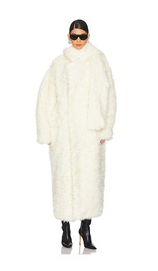 MSGM Faux Fur Coat in White. - size 38/XS | Revolve Clothing (Global)