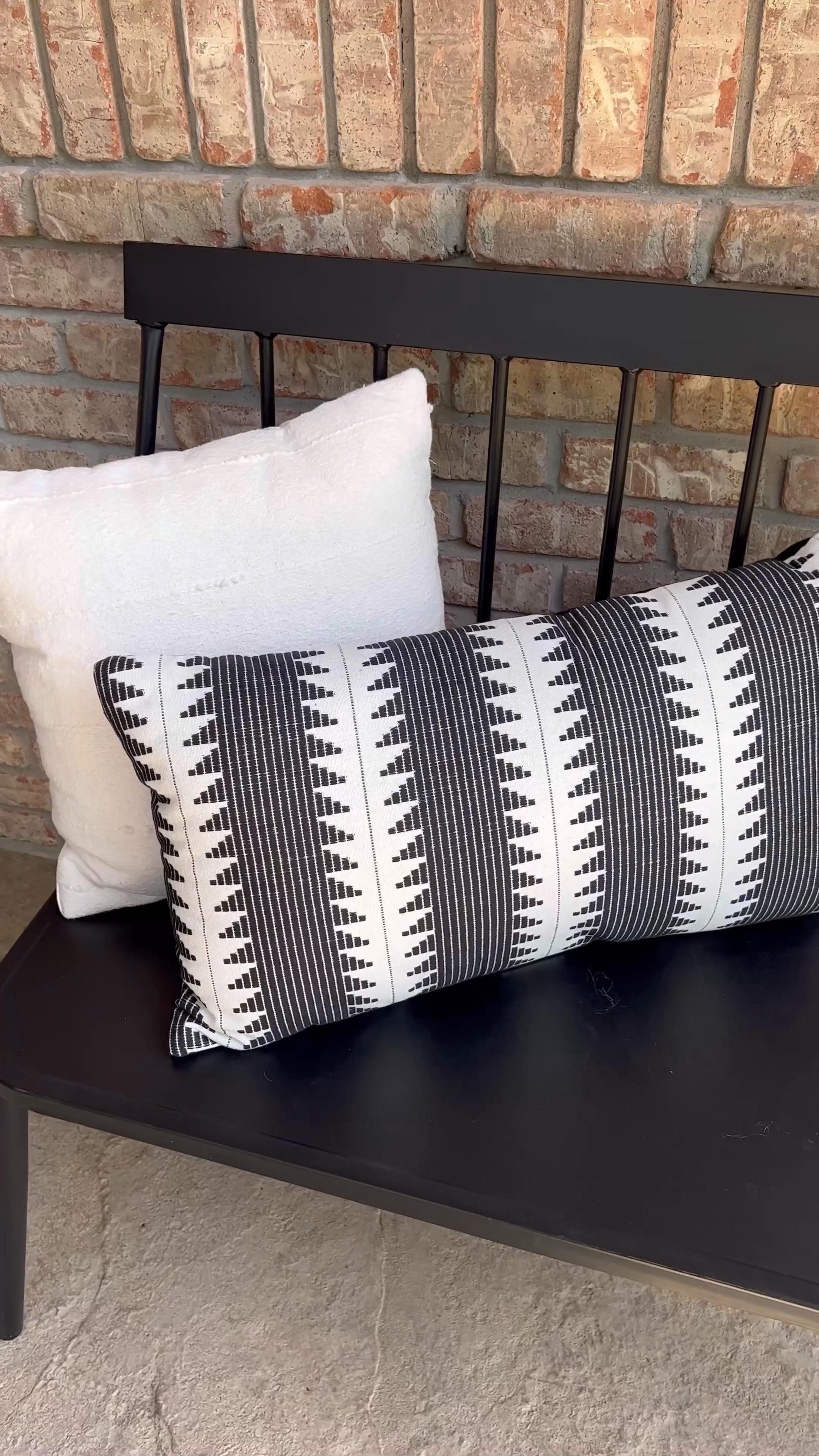Front Porch decor from Target! 
Patio, outdoor, bench, seat, pillows, black & white, throw, neutral

#LTKhome #LTKSeasonal #LTKVideo