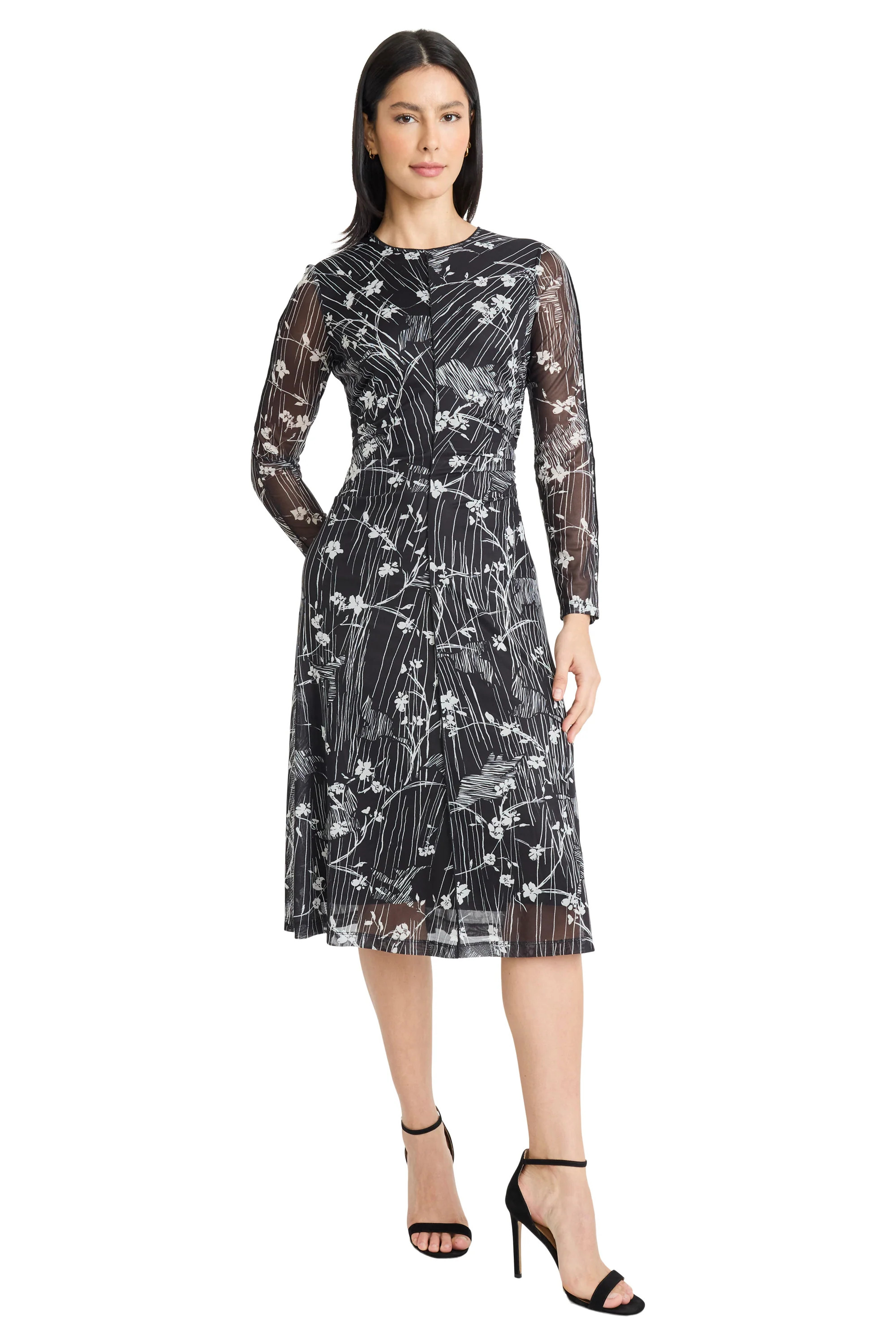 Leslie Fit & Flare in Wind Swept Forest Fit and Flare | Maggy London | Maggy London