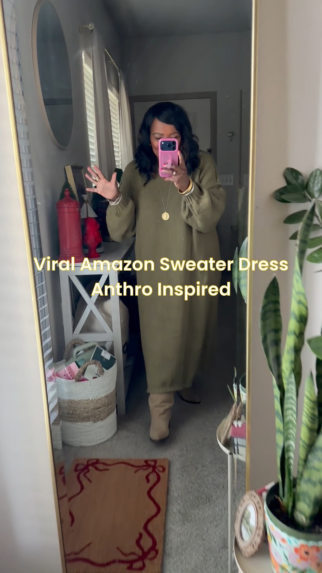 Ahhh the viral Anthro inspired sweater dress from Amazon is 10000% worth the hype! Not itchy! I’m wearing the size large. 

#LTKPetite #LTKootd #LTKMidsize