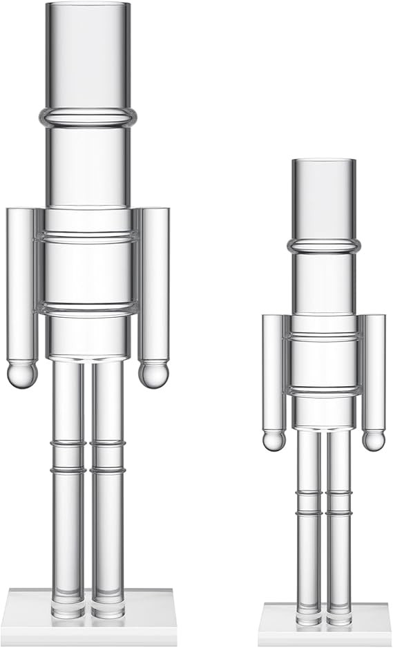 Thyle 2 Pack Christmas Acrylic Nutcracker Traditional Christmas Decorations Transparent Nutcracke... | Amazon (US)