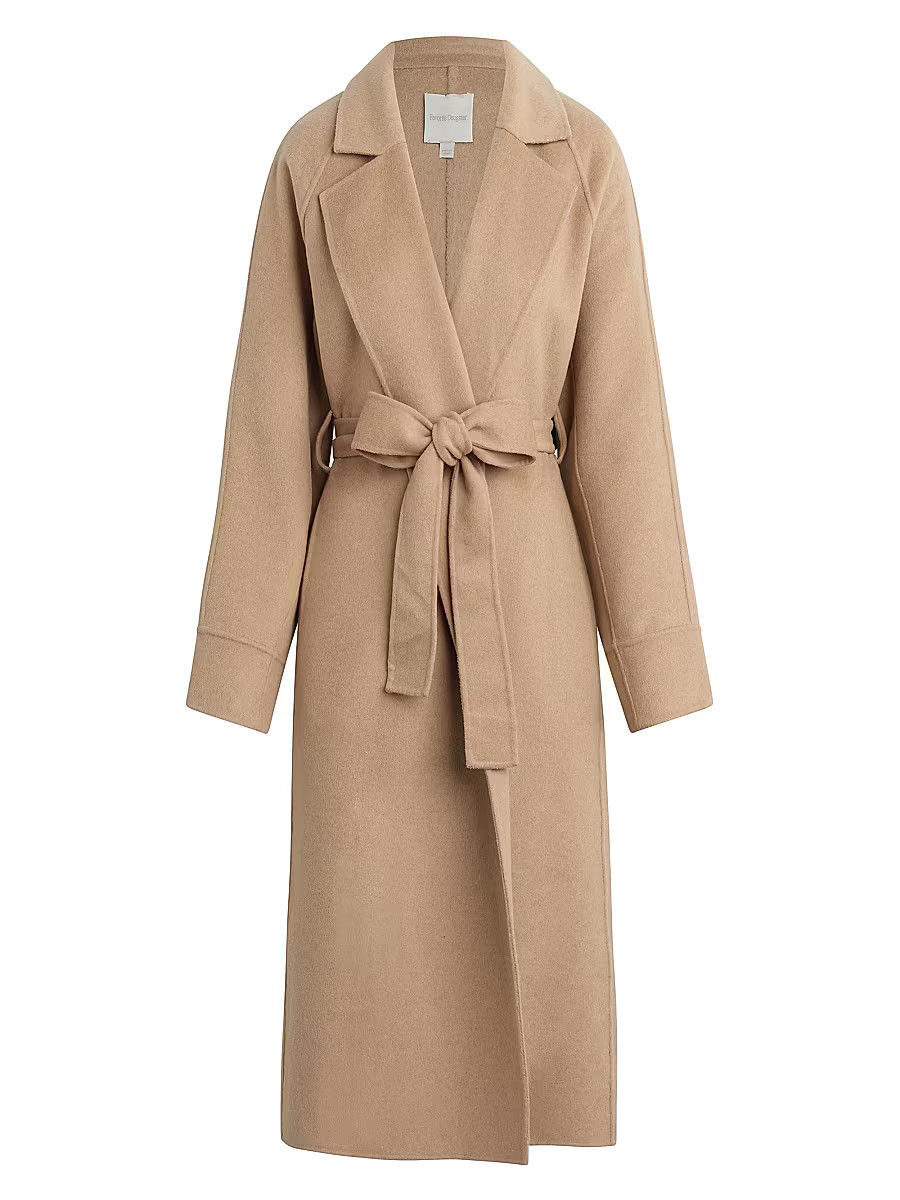 Women's Paola Wool-Blend Self-Belt Coat - Camel - Size Medium | Saks Fifth Avenue