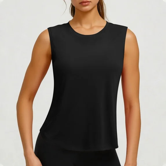 Xdegoge Tank Top for Women Crewneck Sleeveless Relaxed Fit Solid Color Athletic Performance Activ... | Walmart (US)