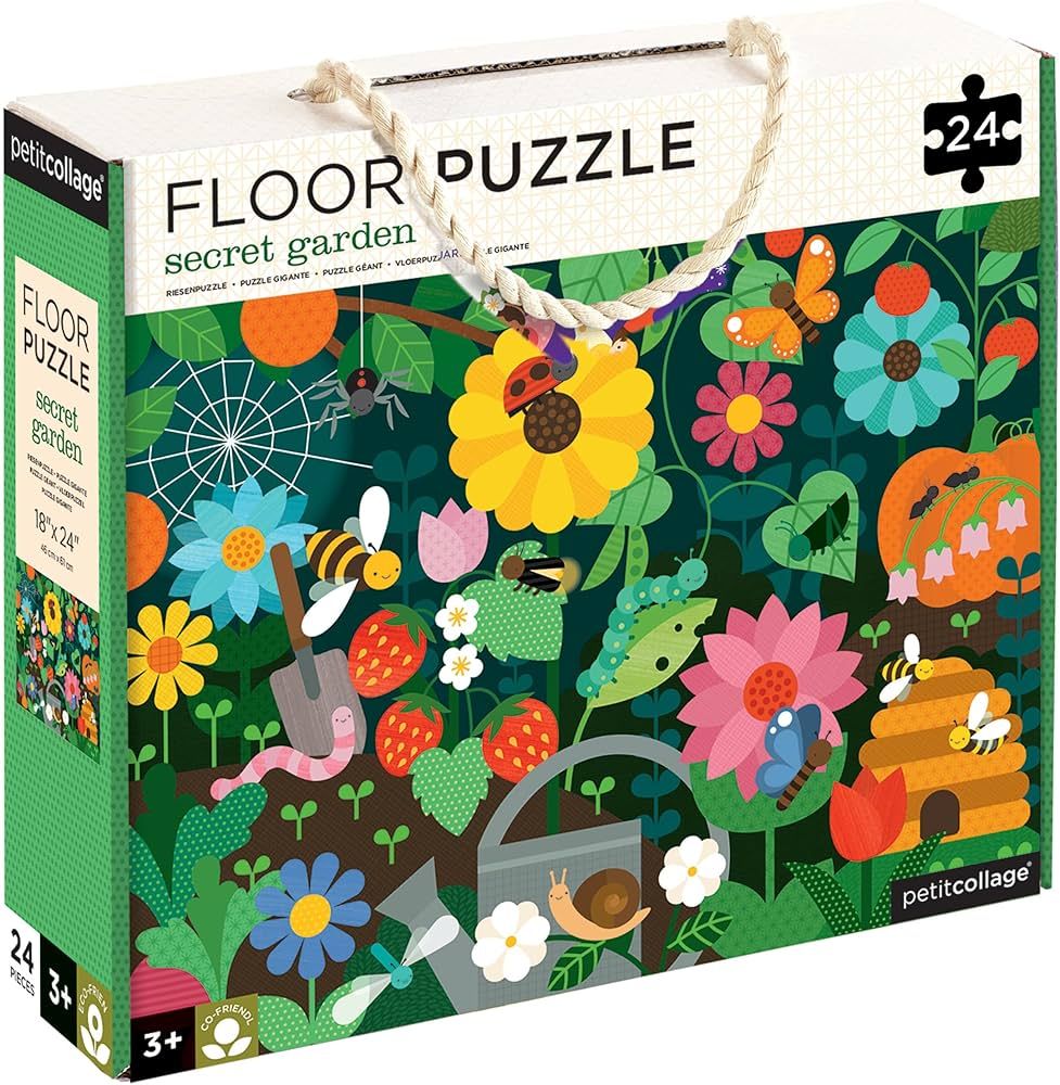 Petit Collage Floor Puzzle, Secret Garden, 24-Pieces – Large Puzzle for Kids, Completed Garden ... | Amazon (US)