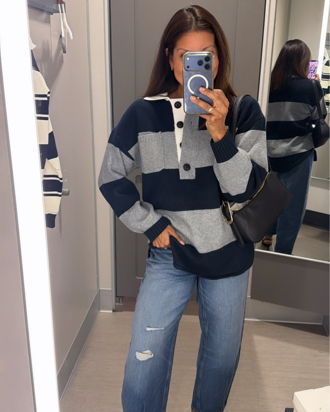 Stopped in to check out a few sweaters. @Target

The two polo striped are so good! Wearing xs in both 
Brown sweater soft & relaxed wearing xs 
Cardigan nice fit wearing xs