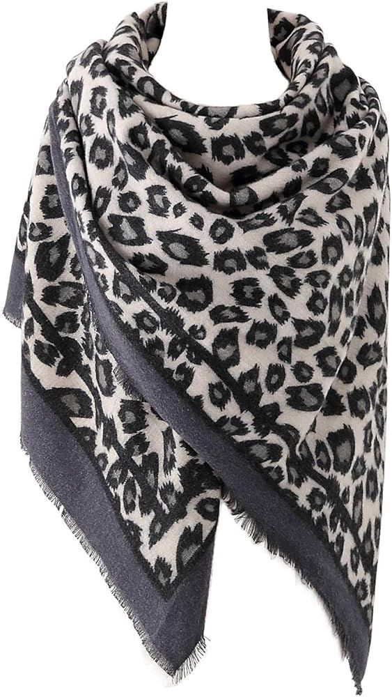 Women's Leopard Print Blanket Square Wrap Scarf | Amazon (US)