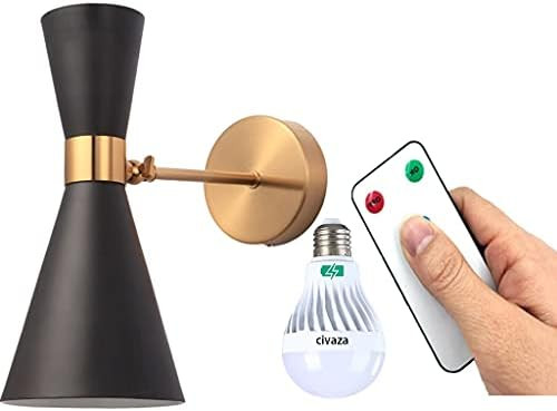 civaza 1-Pack Battery Operated Wall Sconce Wireless Remote Black Wall Sconce Light Fixture for Be... | Amazon (US)