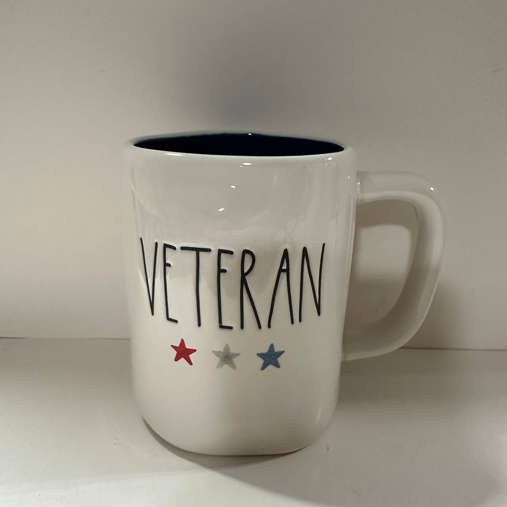 Rae -VETERAN Coffee Mug Allside White, Blue Inside with 3 Star Figures 4th -FOURTH- OF JULY MUG- ... | Amazon (US)