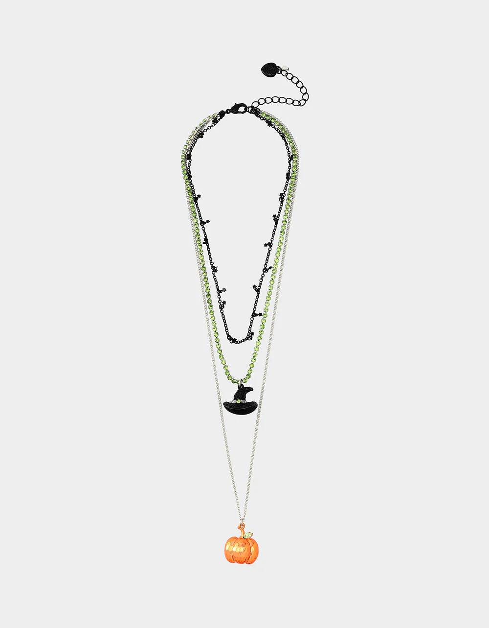 GHOULS MULTI NECKLACE ORANGE Women's Halloween-Themed Layered Necklace | Betsey Johnson