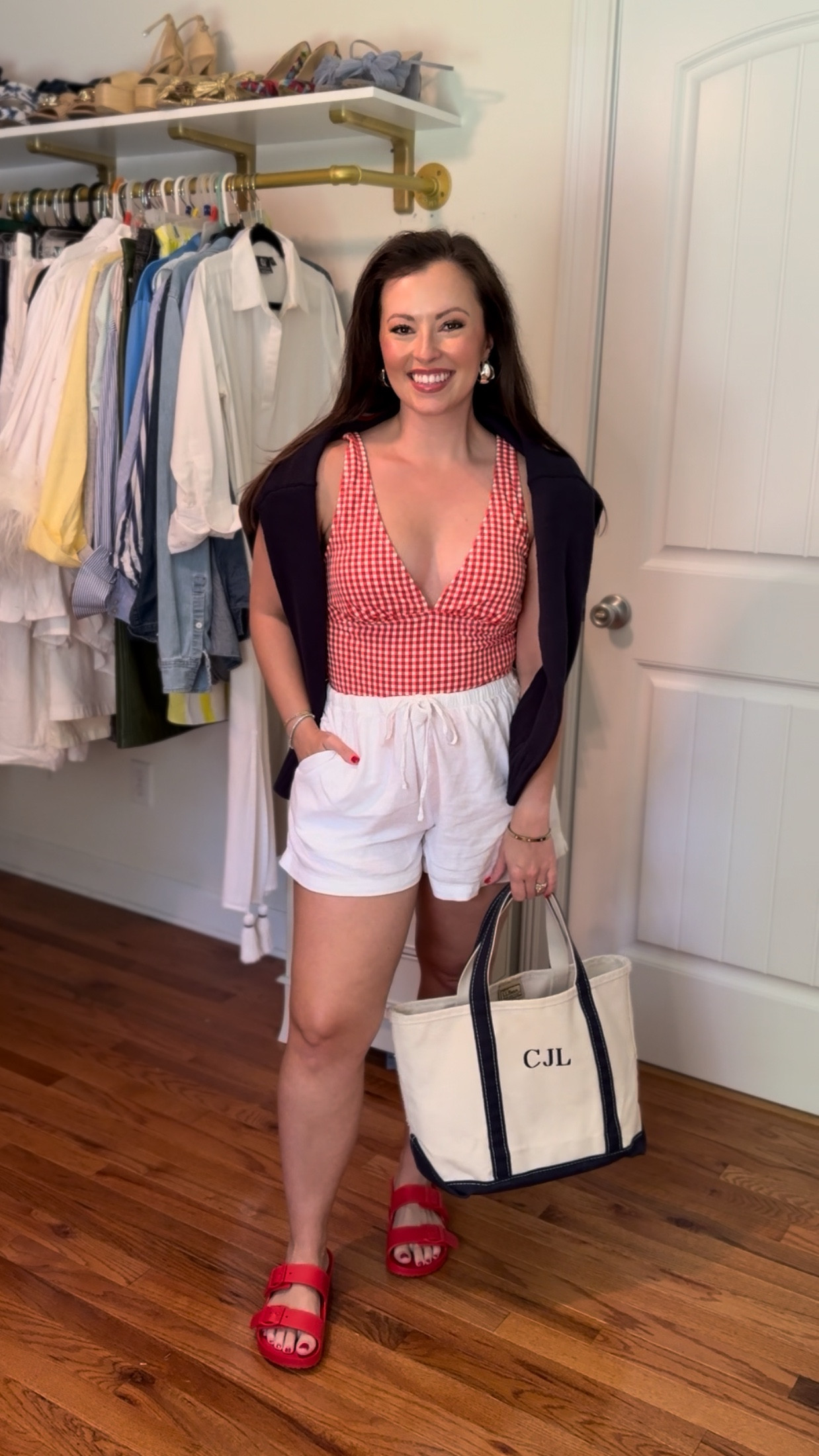Casual 4th of July outfit - all from Target !

Red Gingham Swimsuit (one piece) - I’m wearing a Med but prefer a Small

White linen Shorts - Small

American Flag Sweater -  wearing XS

#LTKFindsUnder50 #LTKSeasonal #LTKSwim