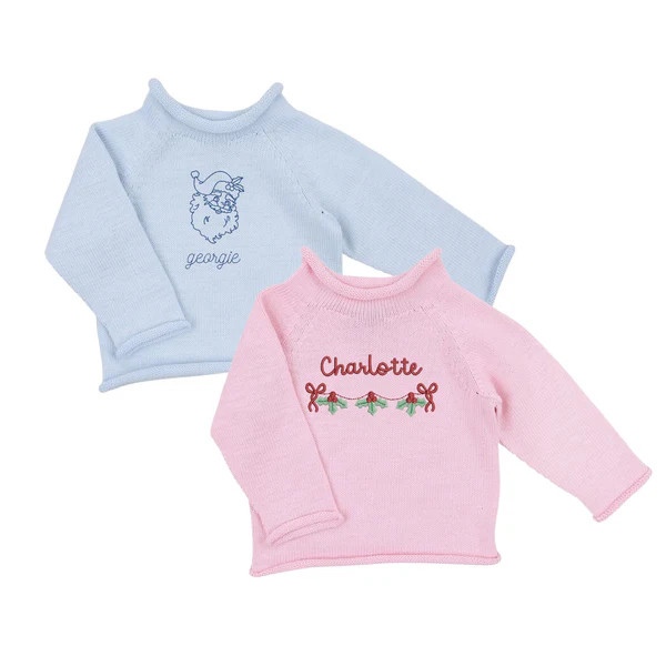 Christmas Rollneck Sweater with Full Chest Motif | Rainey Laine