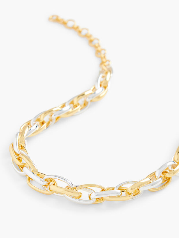 Two-Tone Link Necklace | Talbots