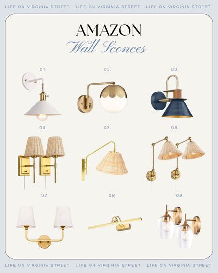 The cutest coastal inspired wall sconces from Amazon! I love this matte white sconce, hammered navy blue sconce, wicker sconces, scalloped sconce, rattan sconces, brass sconces and more! Perfect for a bedroom, nursery, bathroom or home office!
.
#ltkhome #ltkfindsunder50 #ltkfindsunder100 #ltkseasonal #ltksalelaert #ltkstyletip #ltkkids

#LTKhome #LTKfindsunder100 #LTKsalealert