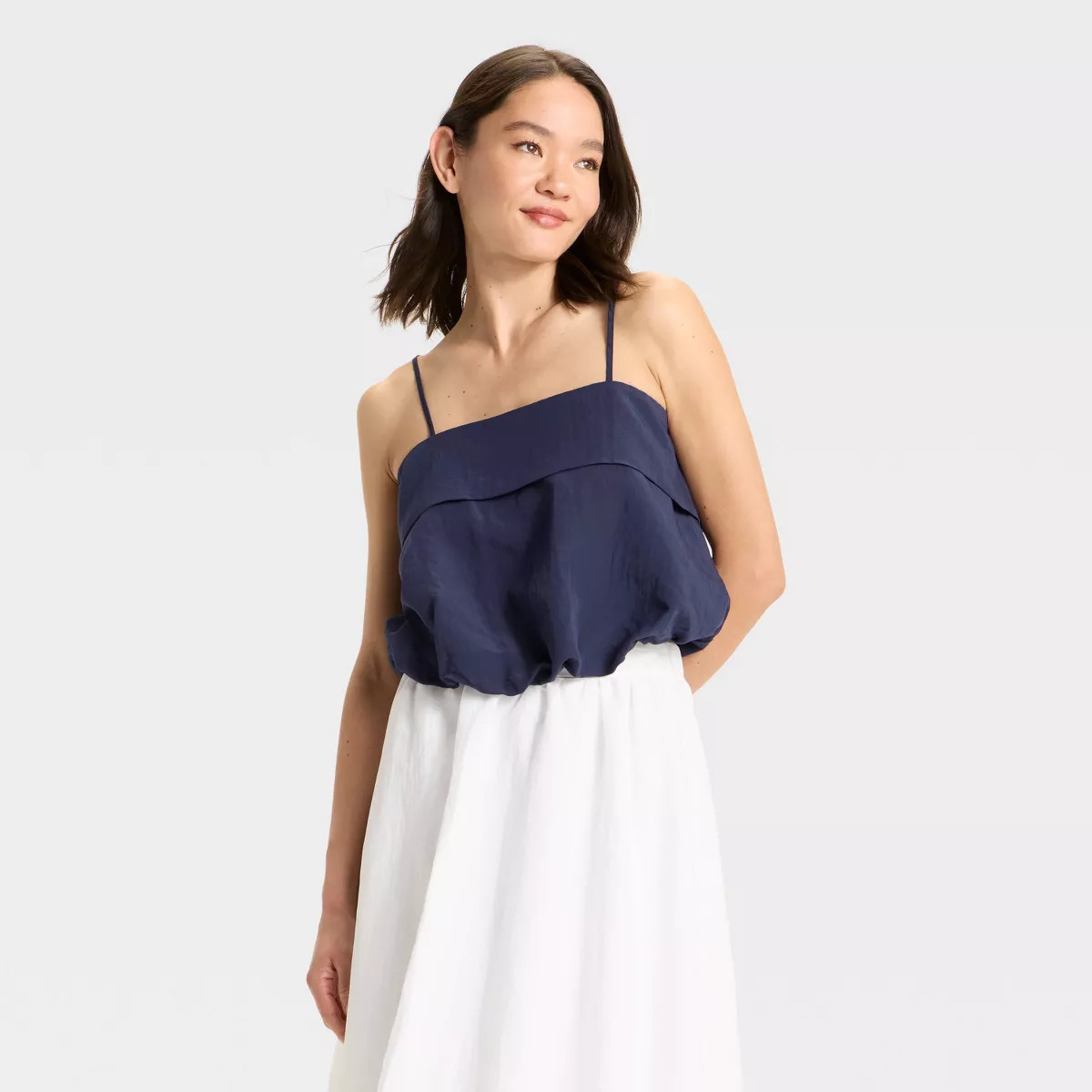 Women's Bubble Tank Top - A New Day™ Navy S | Target