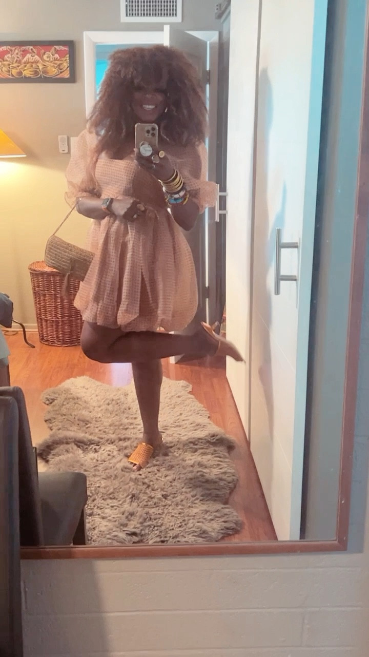 Cocktail Dress - Having a see through moment on this light weight outfit with the bubble hem, fun print & cut!

#LTKFestival #LTKunder100